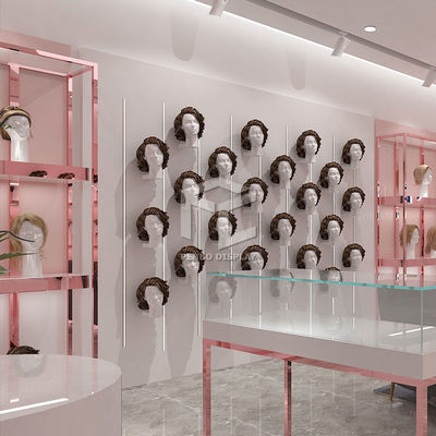 ODM Interior Designed Modern Wig Display Case 8mm Tempered Glass