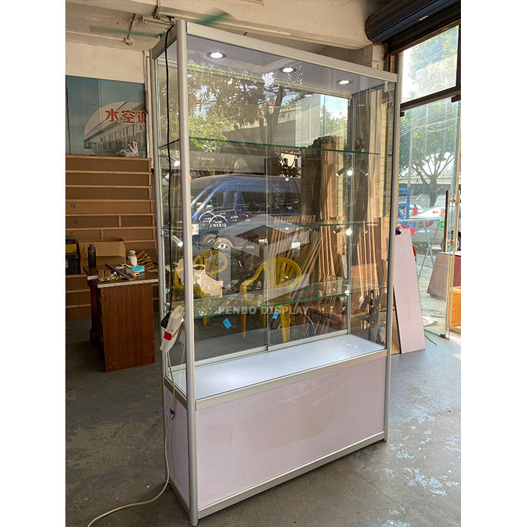 ODM Aluminum Frame Wall Glass Case 47*17.7 Full Vision Showcase