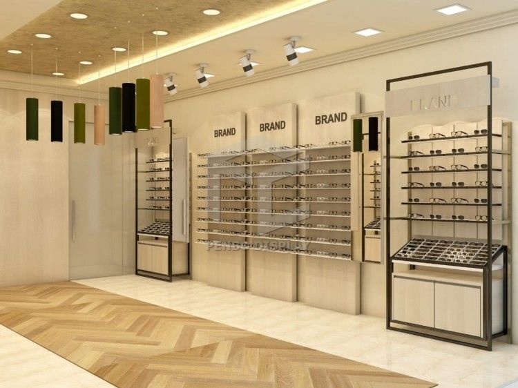 Hierarchy Optical Shop Display Cabinets Racks Display 10mm Thick Tempered Glass Loaded