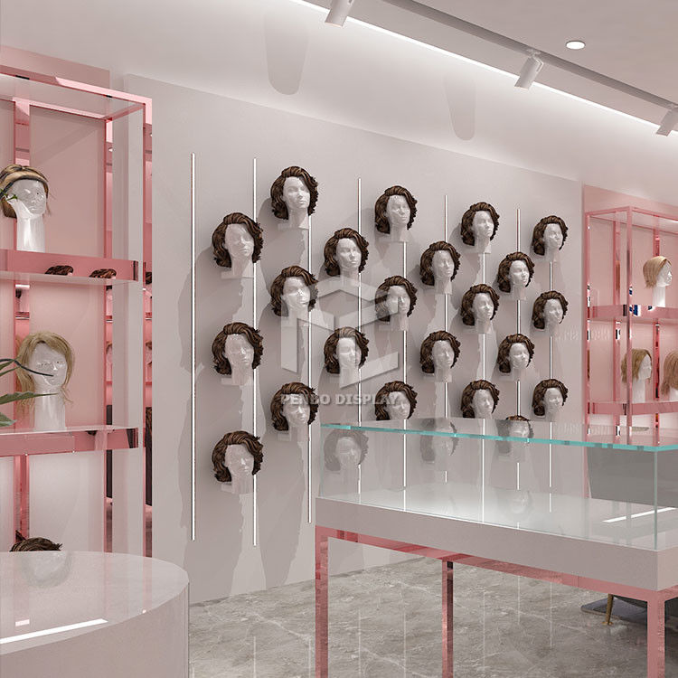 ODM Interior Designed Modern Wig Display Case 8mm Tempered Glass